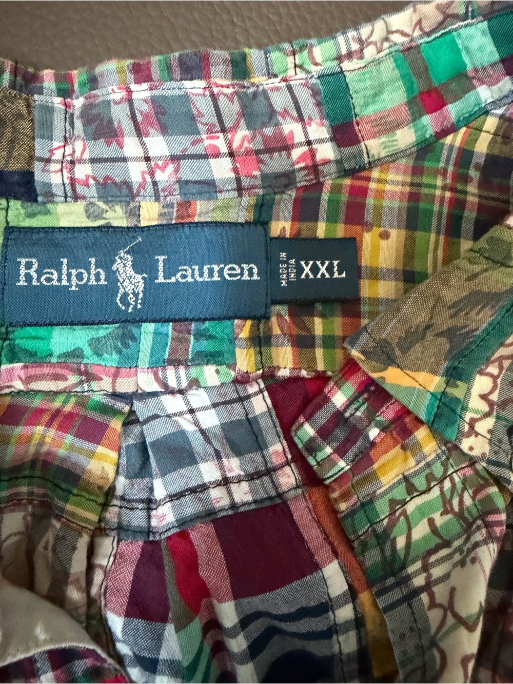 Polo Ralph Lauren Vintage Patchwork Plaid Button-Up Shirt - Multi Color - Picture 2 of 2